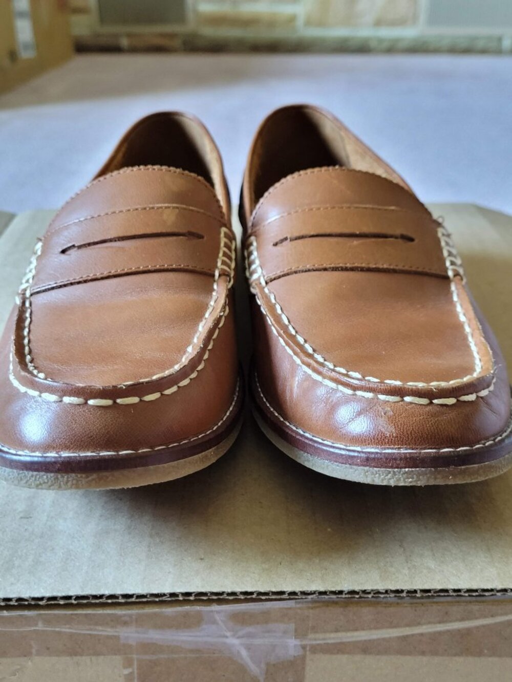 Sperry Top-Sider Seaport Light Brown Leather Penny Loafers Womens 8 - Picture 4 of 8